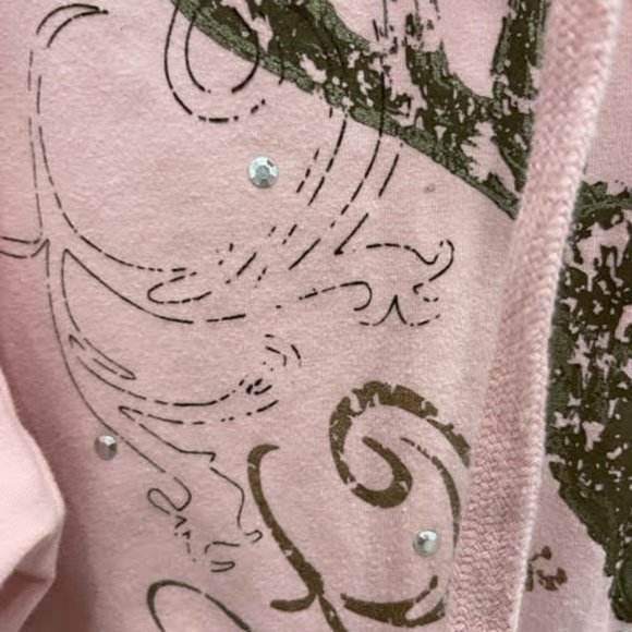 Mossy Oak Pink Bling Sueded LS Sweatshirt - Picture 4 of 5